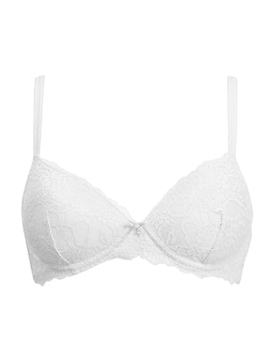 Reggiseno preformato senza ferretto e coppe imbottite in pizzo