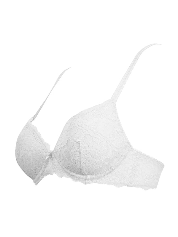 Reggiseno preformato senza ferretto e coppe imbottite in pizzo