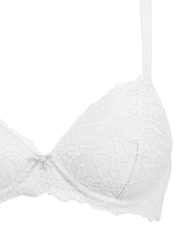 Reggiseno preformato senza ferretto e coppe imbottite in pizzo