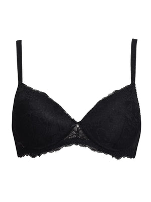 Reggiseno preformato senza ferretto e coppe imbottite in pizzo