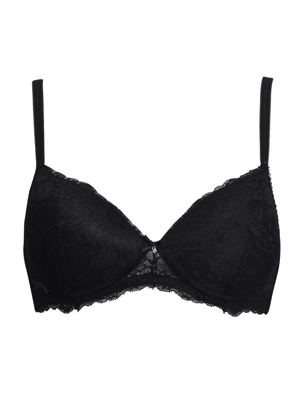 Reggiseno preformato senza ferretto e coppe imbottite in pizzo