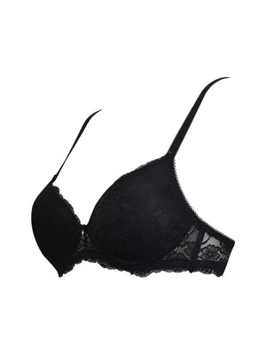 Reggiseno preformato senza ferretto e coppe imbottite in pizzo