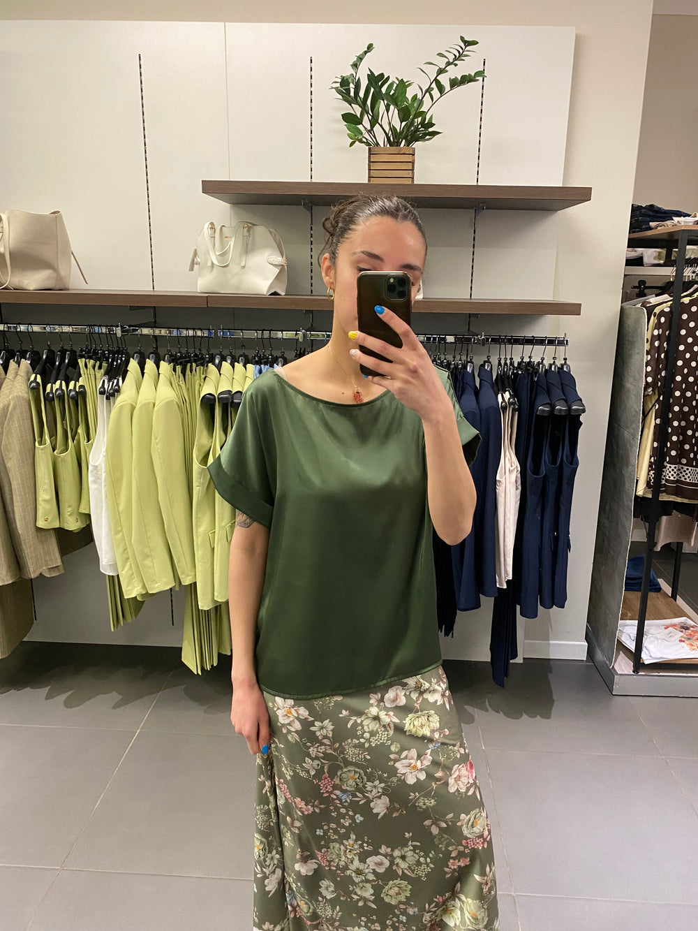 Casacca SATIN basic verde