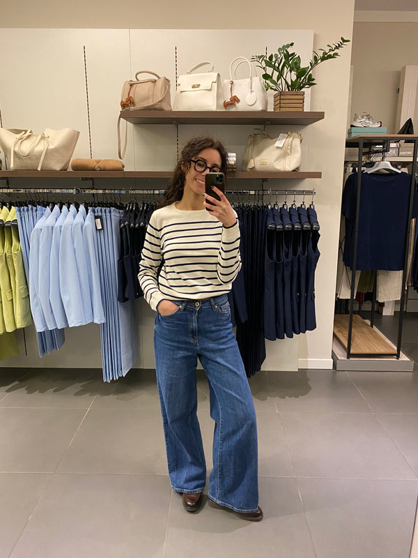 Maglioncino RIGA SOTTILE panna