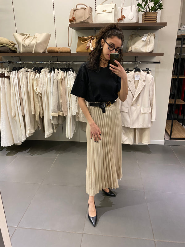 Gonna PLISSE' beige