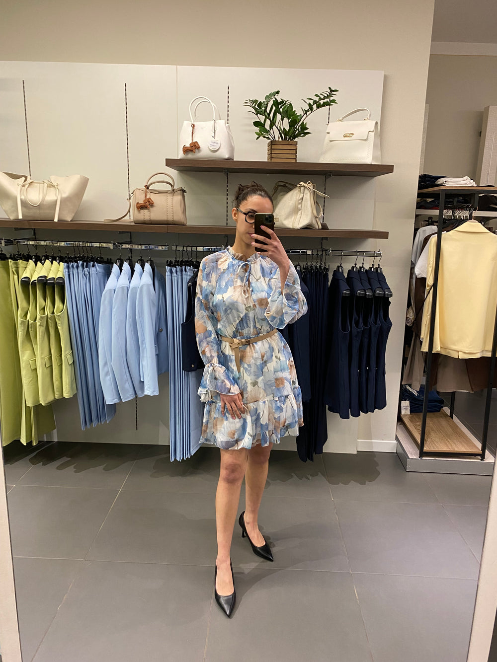 Abito corto ARRICCIATO azzurro