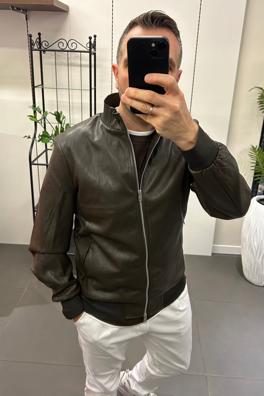 BOMBER ECOPELLE MORO