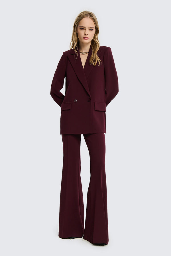 PANTALONE ELEGANTE A ZAMPA bordeaux