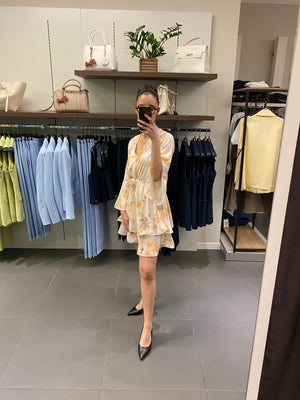 Abito corto FIORI giallo