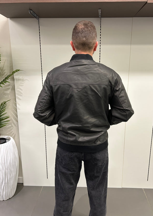 BOMBER ECOPELLE NERO