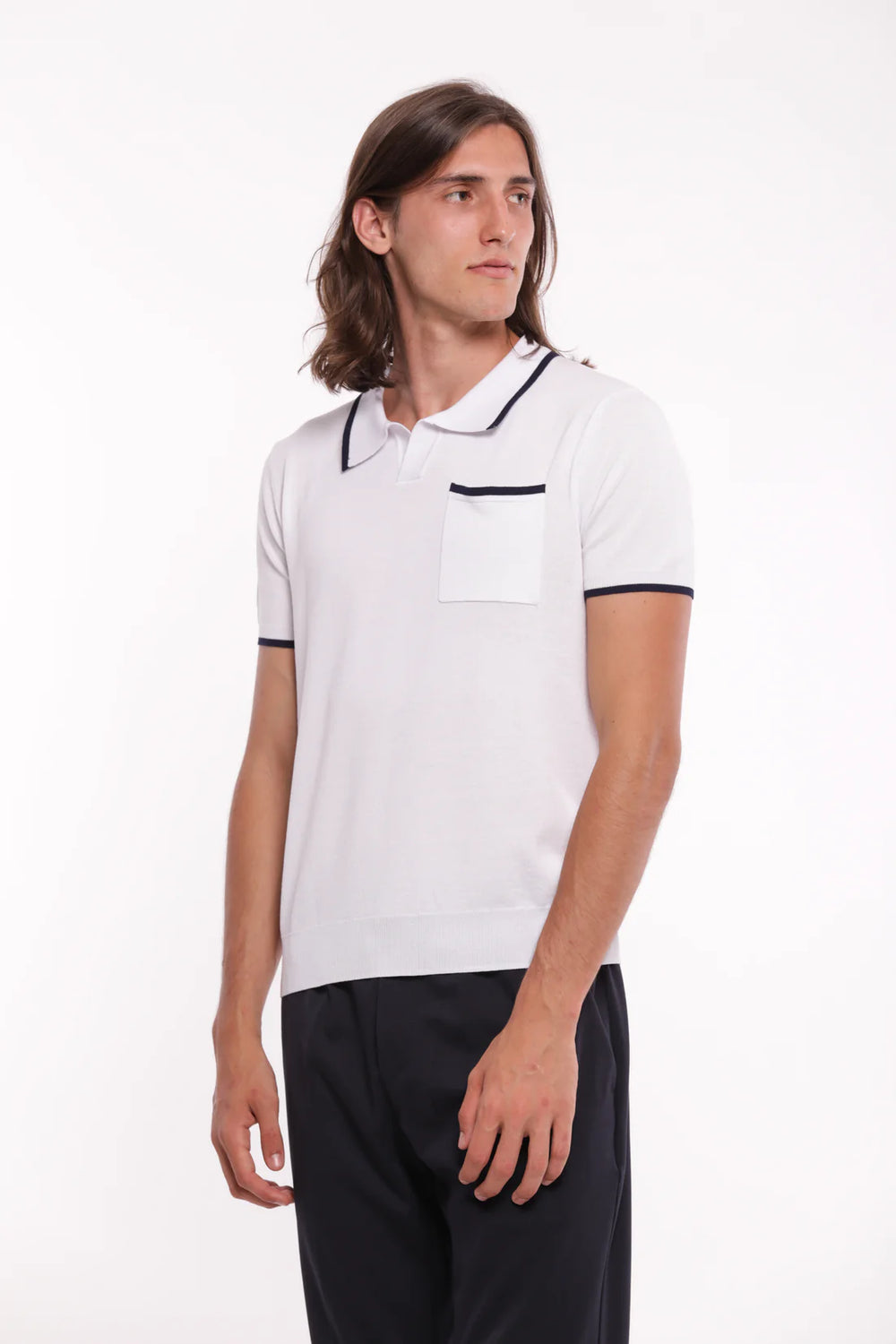 Polo in MAGLIA con BORDO in CONTRASTO