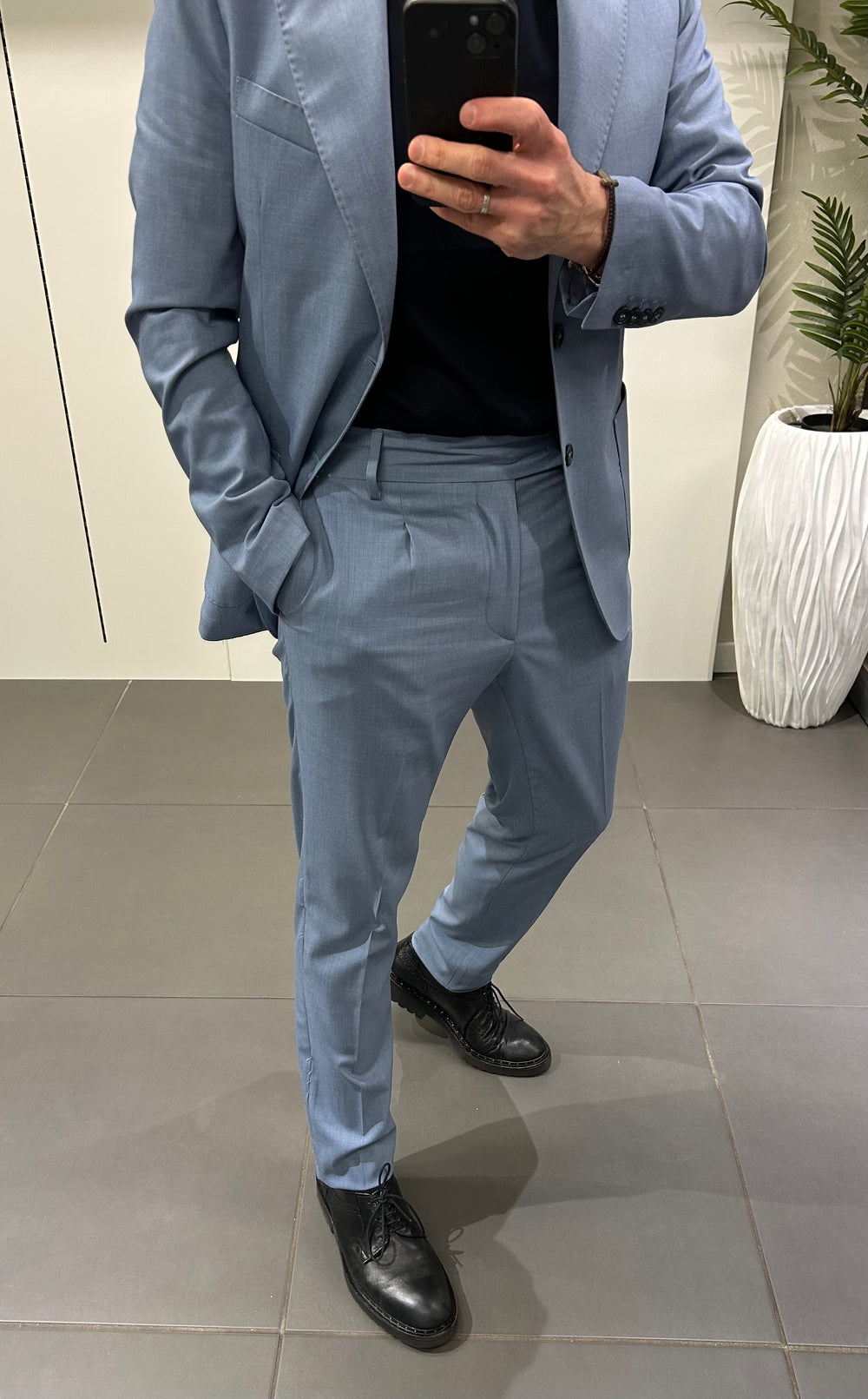 Pantalone elegante avio