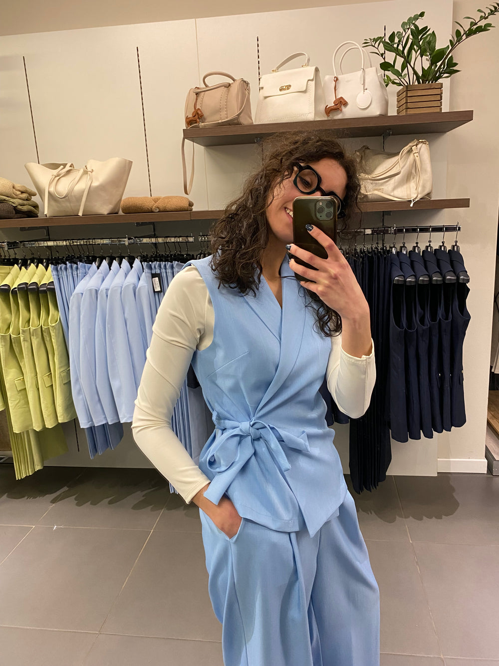 Coordinato GILET azzurro