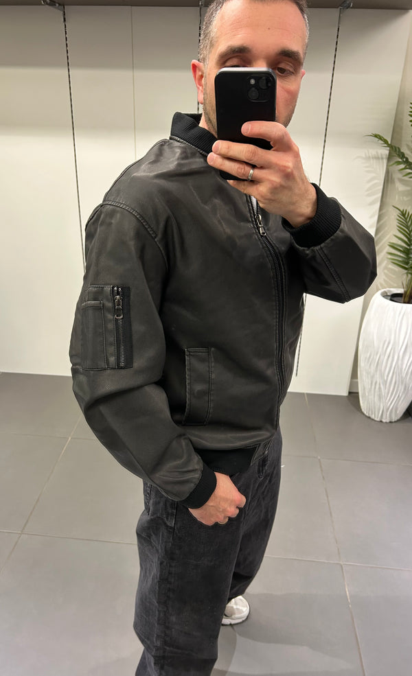 BOMBER ECOPELLE NERO