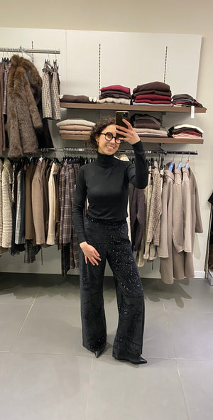 PANTALONE PAILLETTES nero
