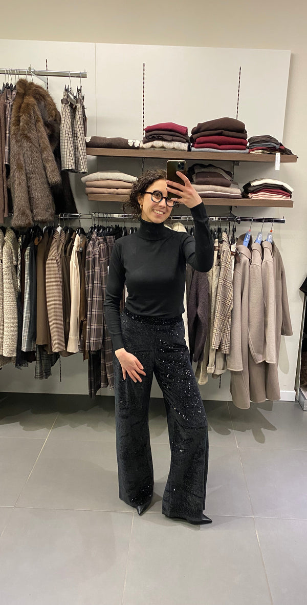 PANTALONE PAILLETTES nero