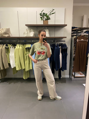 Pantalone BARREL bighet beige
