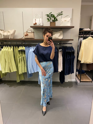 Casacca SATIN basic blu