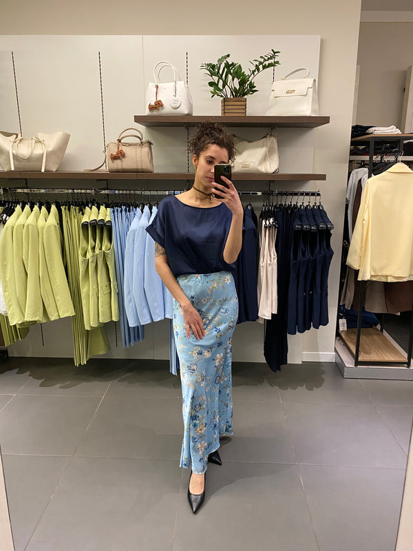 Casacca SATIN basic blu