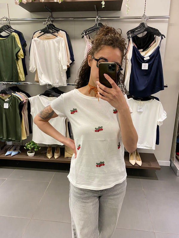 T-shirt FLOWERS rosso