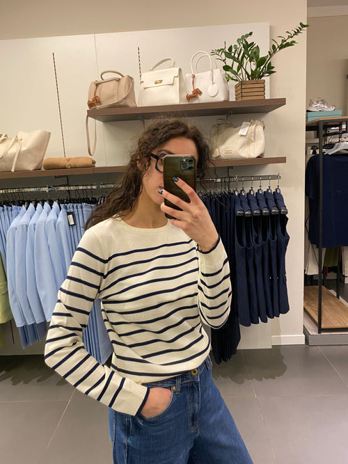 Maglioncino RIGA SOTTILE panna