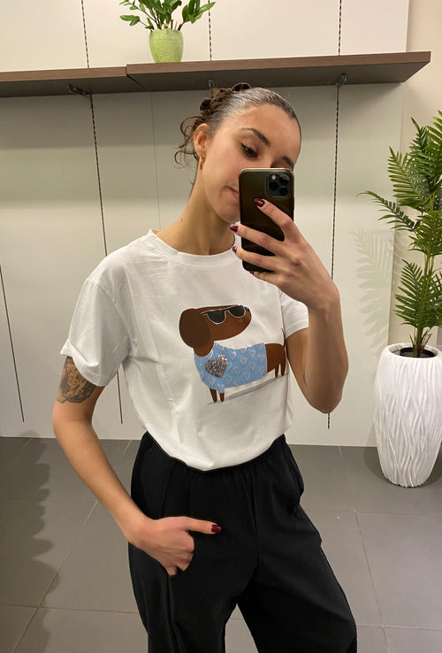 T SHIRT BASSOTTO COLORATO