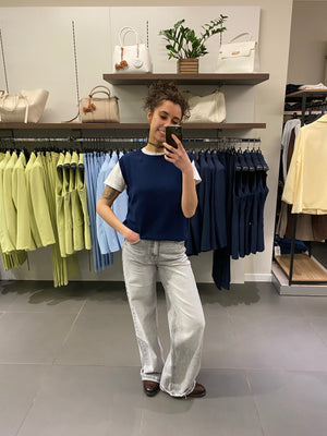 Gilet IN COTONE CHIUSO blu