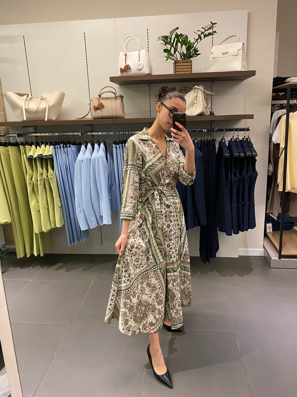 Abito LUNGO FLOREALE verde