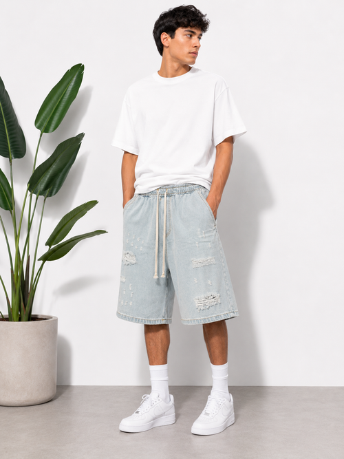 Bermuda LAUTARO denim strappato