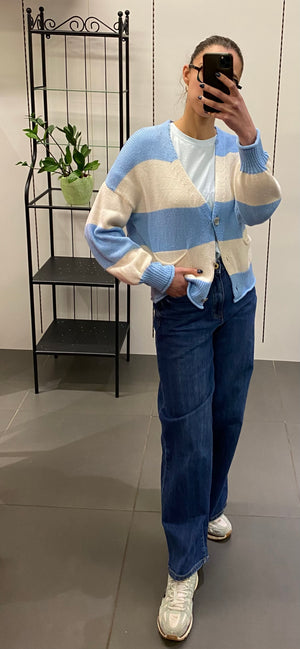 Golfino a righe in cotone