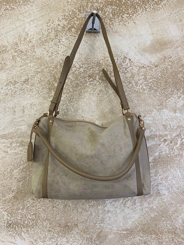 Borsa SCAMOSCIATA beige