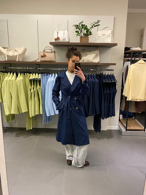 Trench LUNGO blu