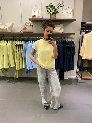 Gilet IN COTONE CHIUSO giallo