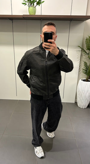 BOMBER ECOPELLE NERO