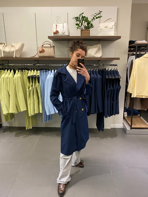 Trench LUNGO blu