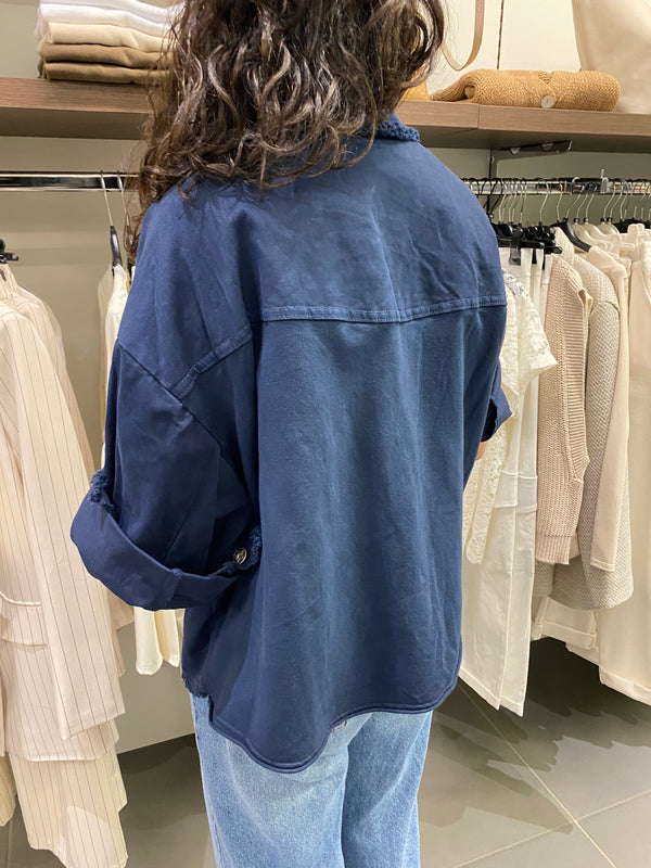 Giacca/Camicia cotone PEONIA blu