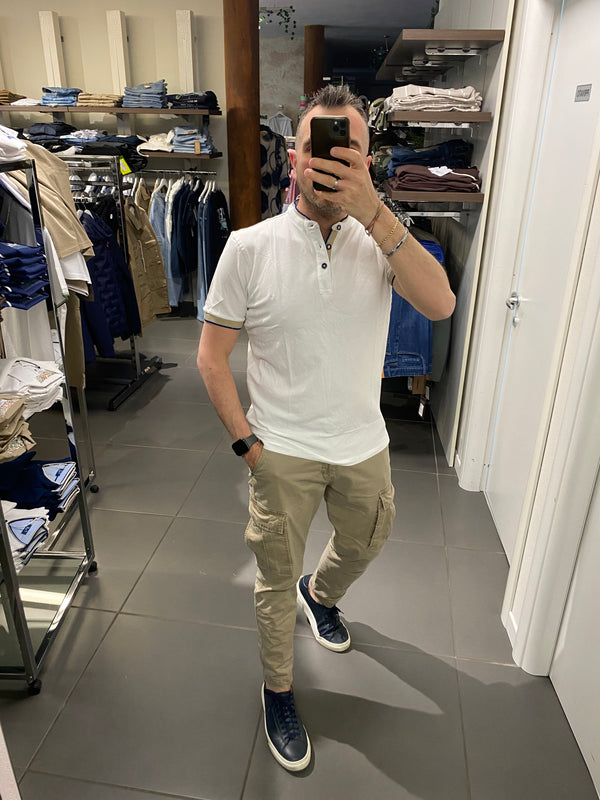 Polo coreana HURGHADA bianco