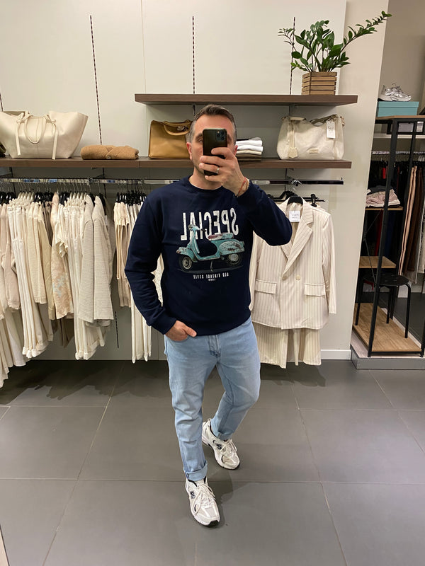 Felpa con stampa SPECIAL blu