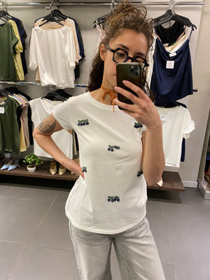 T-shirt FLOWERS blu