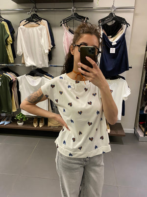 T-shirt CUORI blu