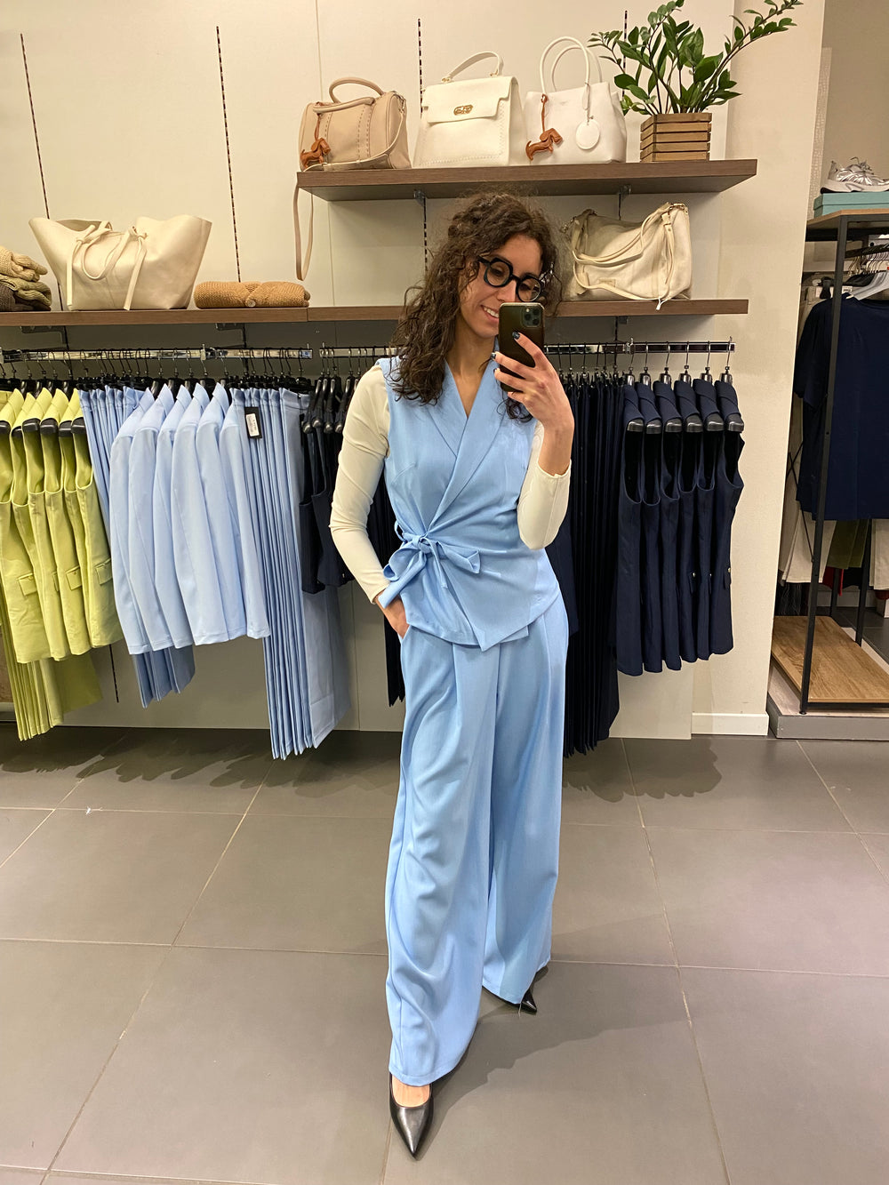 Coordinato GILET azzurro