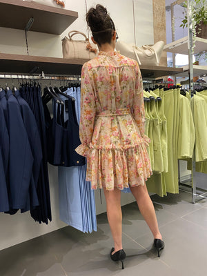 Abito corto FLOREALE giallo