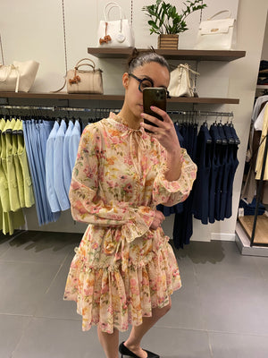 Abito corto FLOREALE giallo