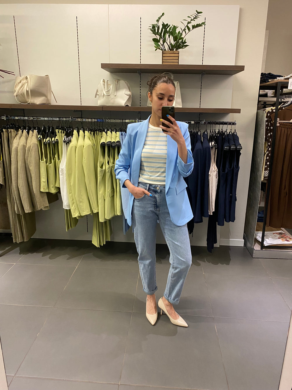Blazer ARRICCIATO Azzurro