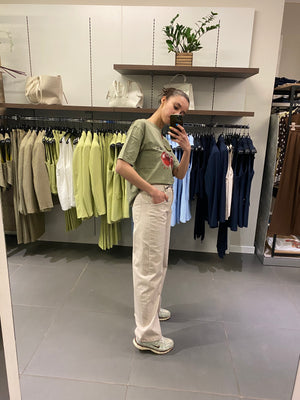 Pantalone BARREL bighet beige