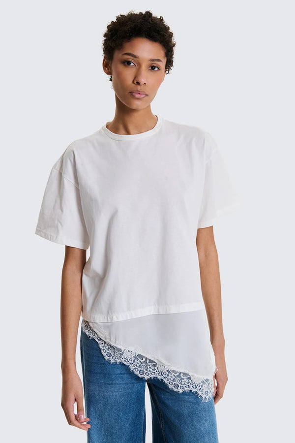 T-SHIRT RASO E PIZZO