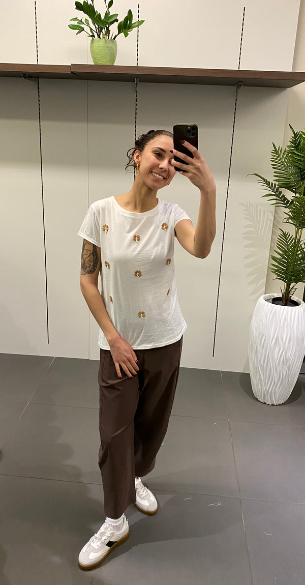 T SHIRT RICAMI FIORI
