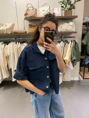 Giacca/Camicia cotone PEONIA blu