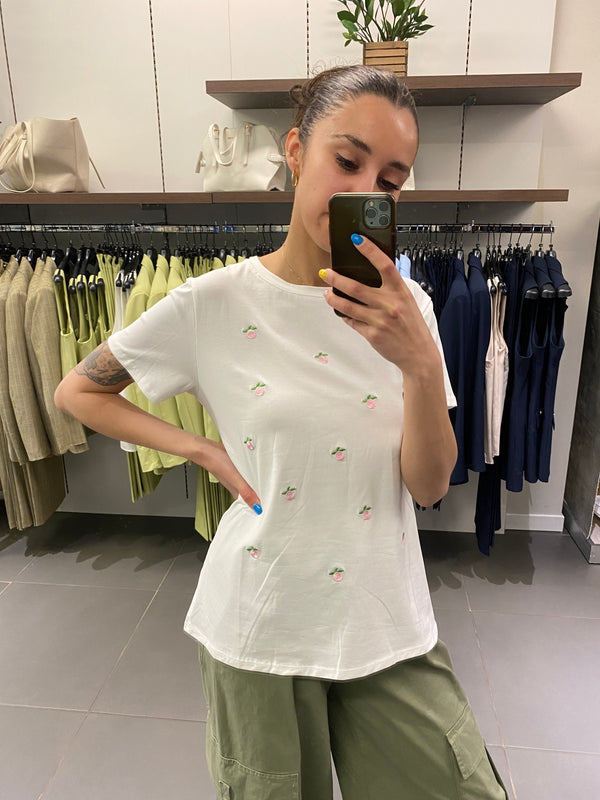 T-shirt RICAMI ROSE