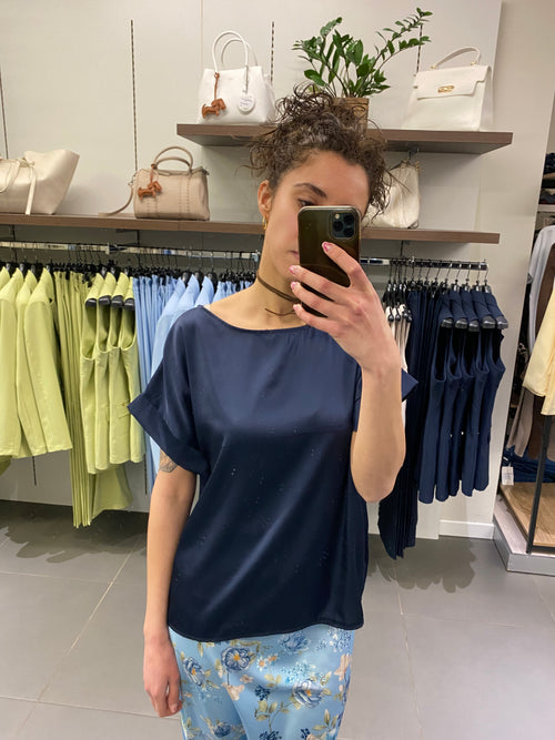 Casacca SATIN basic blu